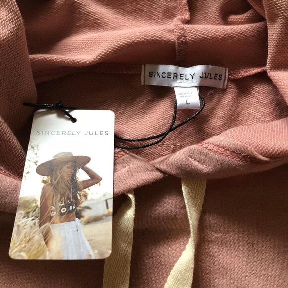 NWT, Sincerely Jules, Mauve, Hooded Jersey Dress, Sz Large (Juniors) - Picture 4 of 9